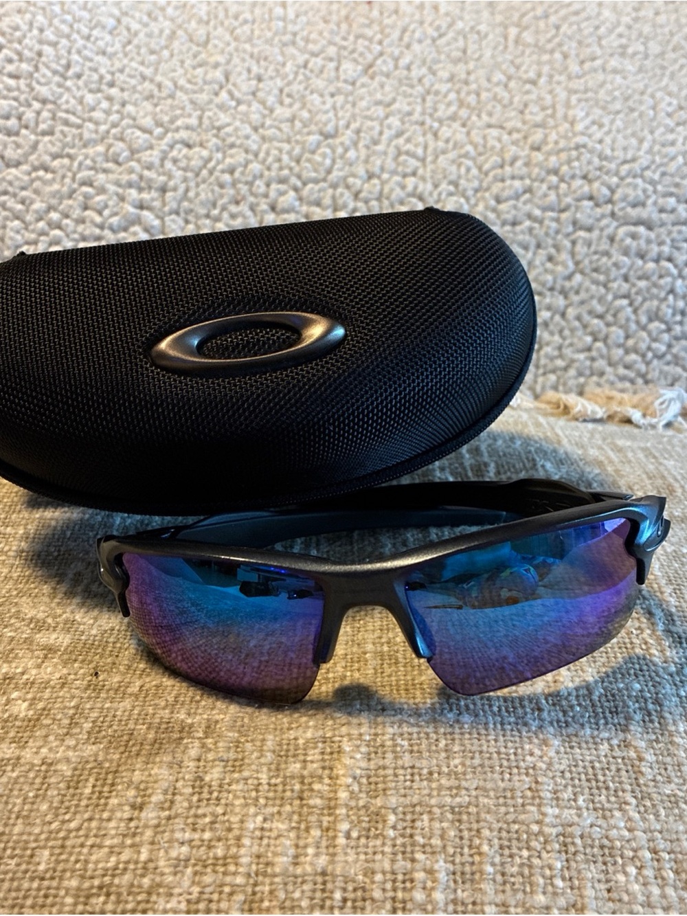Oakley Sport Sunglasses with Blue and Purple Mirrored Lenses